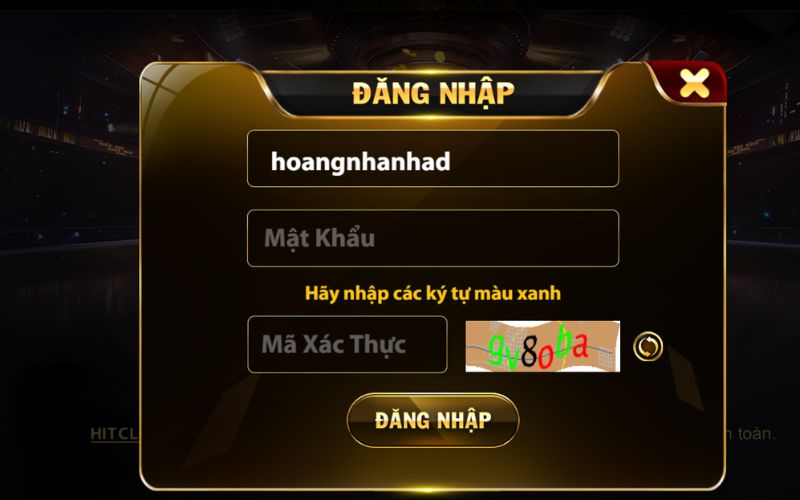 giao diện đăng nhập Hitclub bảo mật cao