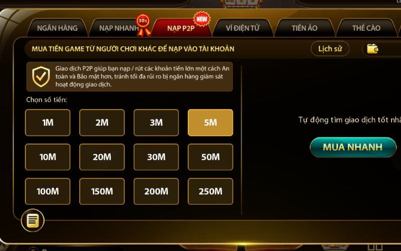 quy trình nạp tiền Hitclub qua ngân hàng điện tử